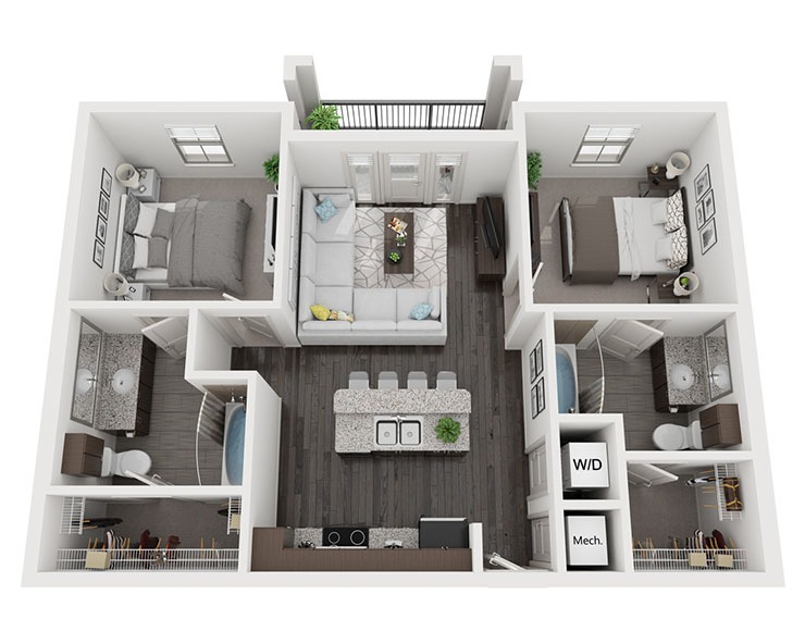 The Pelican - 2x2 Floor plan