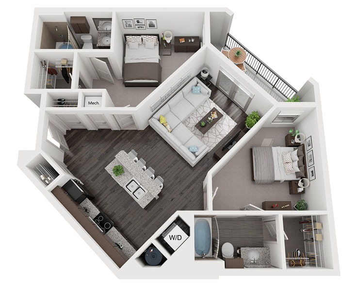 The Parish - 2x2 Floor plan
