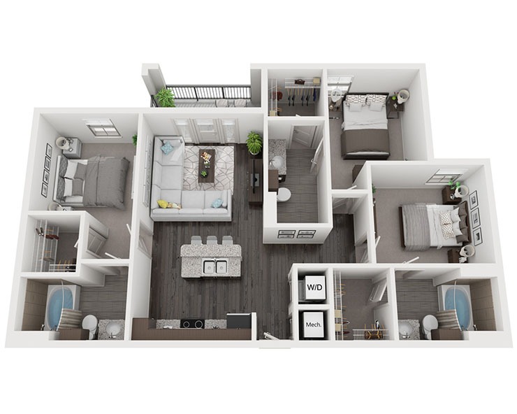 The Sunshine - 3x3 Floor plan