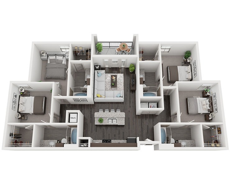 The Union - 4x4 Floor plan